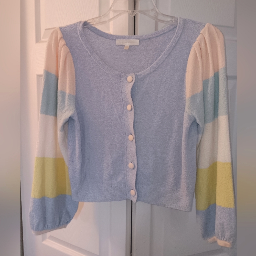LoveShackFancy Pastel Button Down Cardigan. Size S.